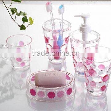 Cheap transparent acrylic plastic bathroom sets