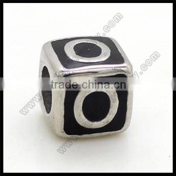 fashion jewelry stainless steel alphabet beads 10mm