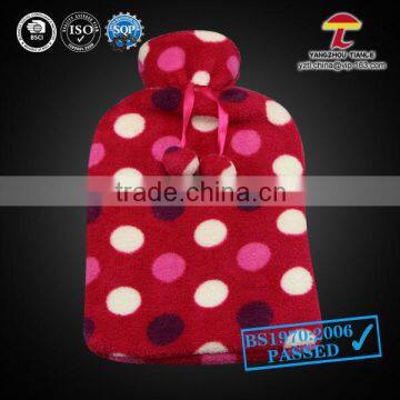 red speckled pattern coral fleece 2000ml BS Standard hot water bottle cover