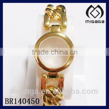 yellow gold plating cheap alloy bracelet watch factory in china