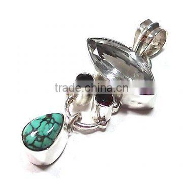Gemstone Pendant Wholesale 925 sterling silver jewellery Handmade pendant Crystal quartz pendant