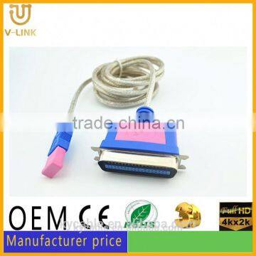 Black Usb 2.0 Prallel Usb to Db25 Male Parallel Printer Cable for Digital Devices