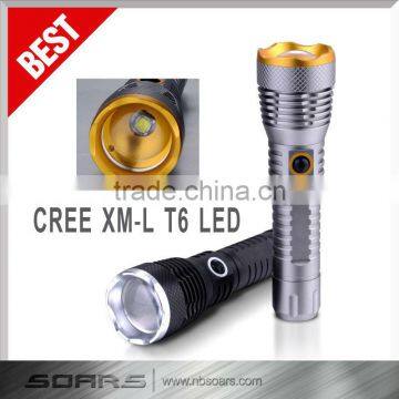 Aluminum Focus Control Function Zoom CREE T6 LED Flashlight