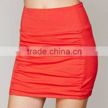 Ladies High Waist Scrunch Ruched Short Wrap Skirt