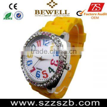 diamond ladies watches ,mix colours silicone watches