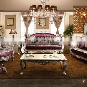 Modern purple grace indoor sectional sofa set / new modern sofa design / China imported garden furniture G1102