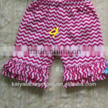 Chevron items!wholesale baby ruffle shorts with cotton ruffles zig zag pattern kids clothes shorts