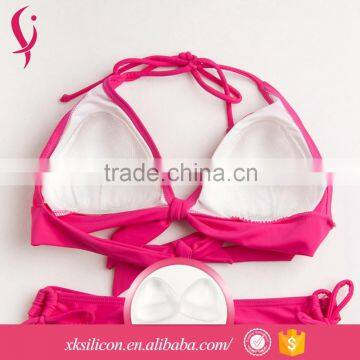 OEM Transparent Silicone Triangle Push Up Thick Bra Inserts Pads For Swimsuit