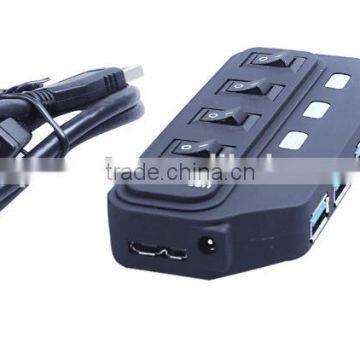 Computer Super Speed 4 Port USB 3.0 Hub With Power Cable USB Type A to Micro 3.0 B Cable photo-6