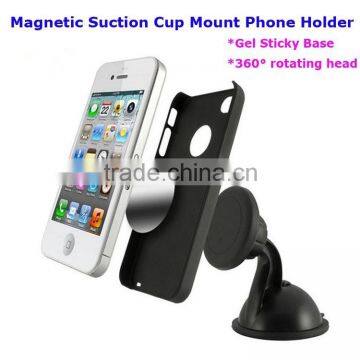 Manufacturer selling 360 degree adjustable Universal Gel Sticky Car Suction Cup Magnetic Car Phone Holder With Quick-Snap