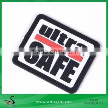 Sinicline Factory Made Square Rubber Badge for Apparel