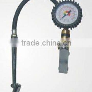 auto tire inflating gun with air pressure gauge dual head chuck, tire inflator