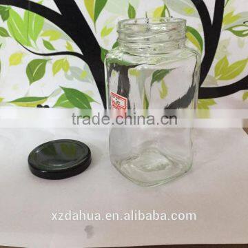 200ml Square Glass Jar for Honey With Metal Lid photo-5