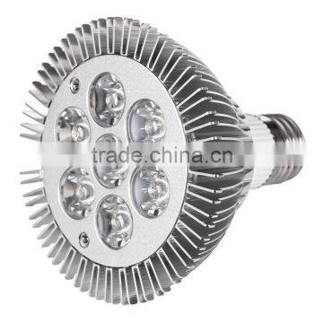 LED PAR30 E27 bulb 7W Aluminum+ Fireproof PC,Epistar Chip, AC 85~265V, CE, RoHS Approval