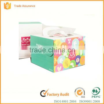 High quality elegant custom printed take away food grade paper cake box with clear window