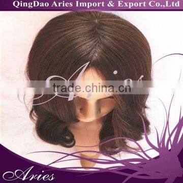 medium brown with highlights Human Kosher Remy Wig