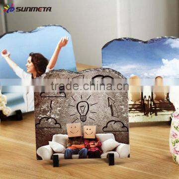 Directly Factory Hot Selling Small MOQ Christmas Decorative Blank Sublimation Coated Stone Rock Photo Slate For Sale Price