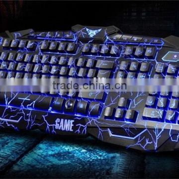 2015 New Cool Wired Cracking Pattern Gaming Backlit Keyboard Mouse Combo