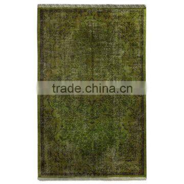 Handmade Turkish Carpet - Green Over-dyed Rug (8,4 x 5,6 feet)