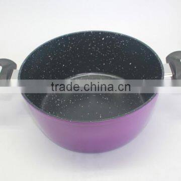 HQ aluminum marble coating sauce pot with lid