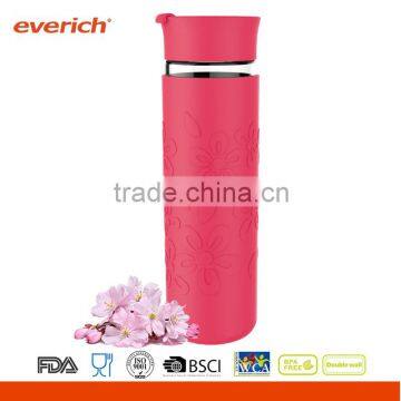 Everich 550ml Borosilicate Glass Sport Water Bottle With Silicone Sleeve photo-4
