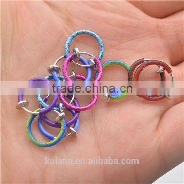 Colorful Clip On Fake Nose Hoop Ring magnetic clip on earrings