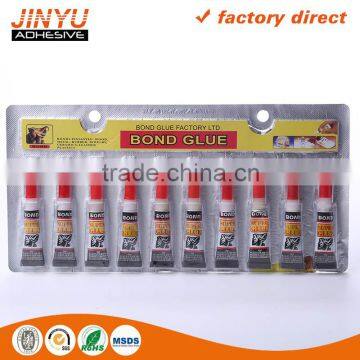 Jinyu hot sale factory price oem odm welcome 3 seconds quick dry 1.5g bond super glue