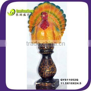 2014 New item polyresin thanksgiving turkey figurine ,table deocration