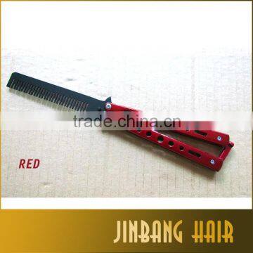 2016 Best Selling Top Quality Two Handles Stainless Steel Butterfly Balisong Folding Pocket Comb Butterfly Trainer Knife Comb