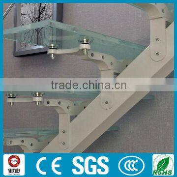 House Steel U Shape Glass Staircase photo-3