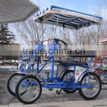 BLUE FOUR-WHEEL LEISURE BIKE