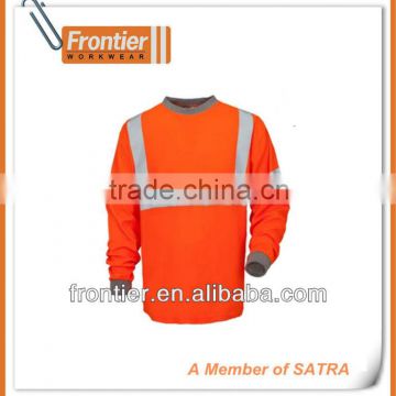 Orange Reflective Safety T-Shirts With Long Sleeve