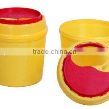 Round medical sharp bin with lid