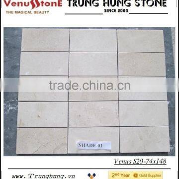 74*148 Crema Marfil Polished Marble Mosaic Tiles photo-4