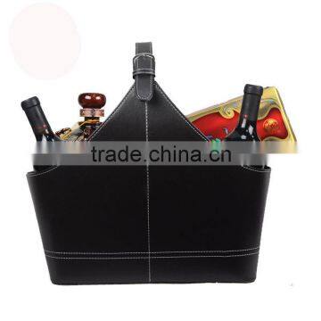Beautiful Atmosphere of Classic Leather Leather Basket Storage Basket Gift Basket Basket Shopping Basket Hand Mid Autumn photo-2
