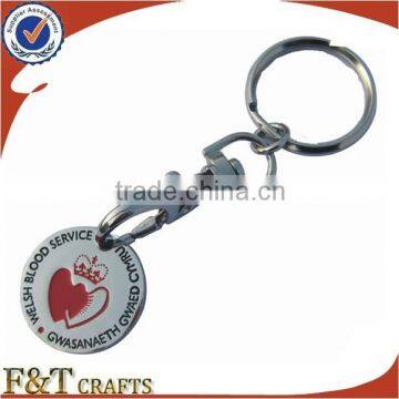 metal keychain shop trolley coin for surpermarket