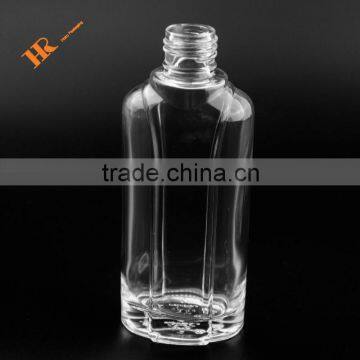 Big Oval Transparent Perfume Bottle Srew sealing empty glass bottle