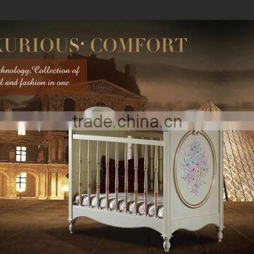 Italian Classic Design Furniture French Furniture Baby Bed Green Wooden Baby Bad Quality Choice photo-2
