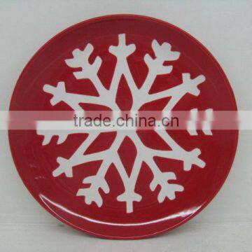 8" christmas red color dinner plate