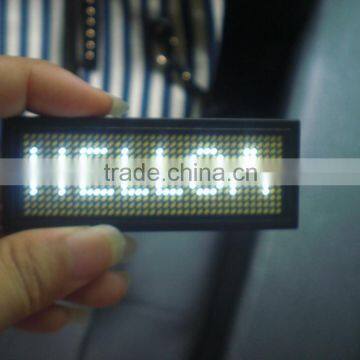 Factory price Red 7. 8'' x 3'' white 1238 Programmable LED scrolling message Badge