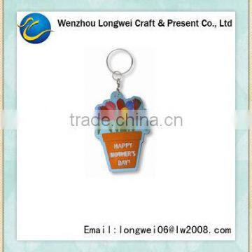 flowerpot shaped pvc rubber keychain making/custom soft pvc keychains/pvc keychain machine