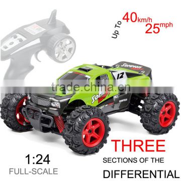 High speed rc toys 2.4G 4WD short truck rc car 1:24 buggy with 550 brush motor and 40km/h speed