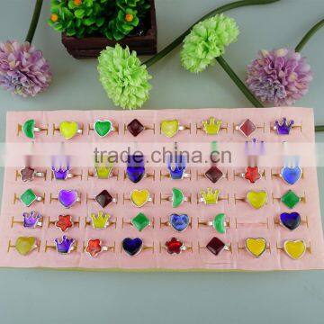 Colorful epoxy rings multi-shape finger rings customized for kids