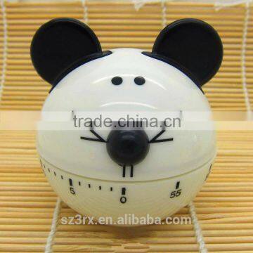 custom oem cartoon animal clock timer/cartoon mouse clock timer for kitchen