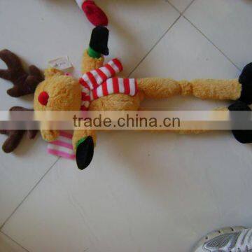 promotional&cute Plush Christmas deer animal Toy With Hat&scarf Decoration