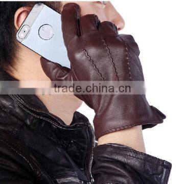 Plain Style Touch Screen Smart Leather Gloves for Iphone photo-1