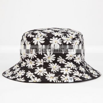 Fashion Design Custom Cotton Womens Floral Printed Bucket Hats