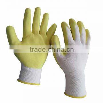 15 gauge nylon shell sandy foam nitrile dipped glove