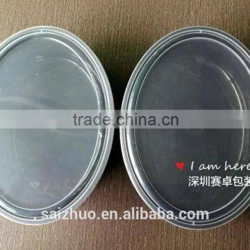 Oval Shape 2-compartment Meal Prep Disposable Plastic Food Container Microwave Safe and Freeze photo-5