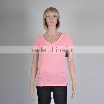 OEM Women Blank Short Sleeve Plain T Shirt photo-2